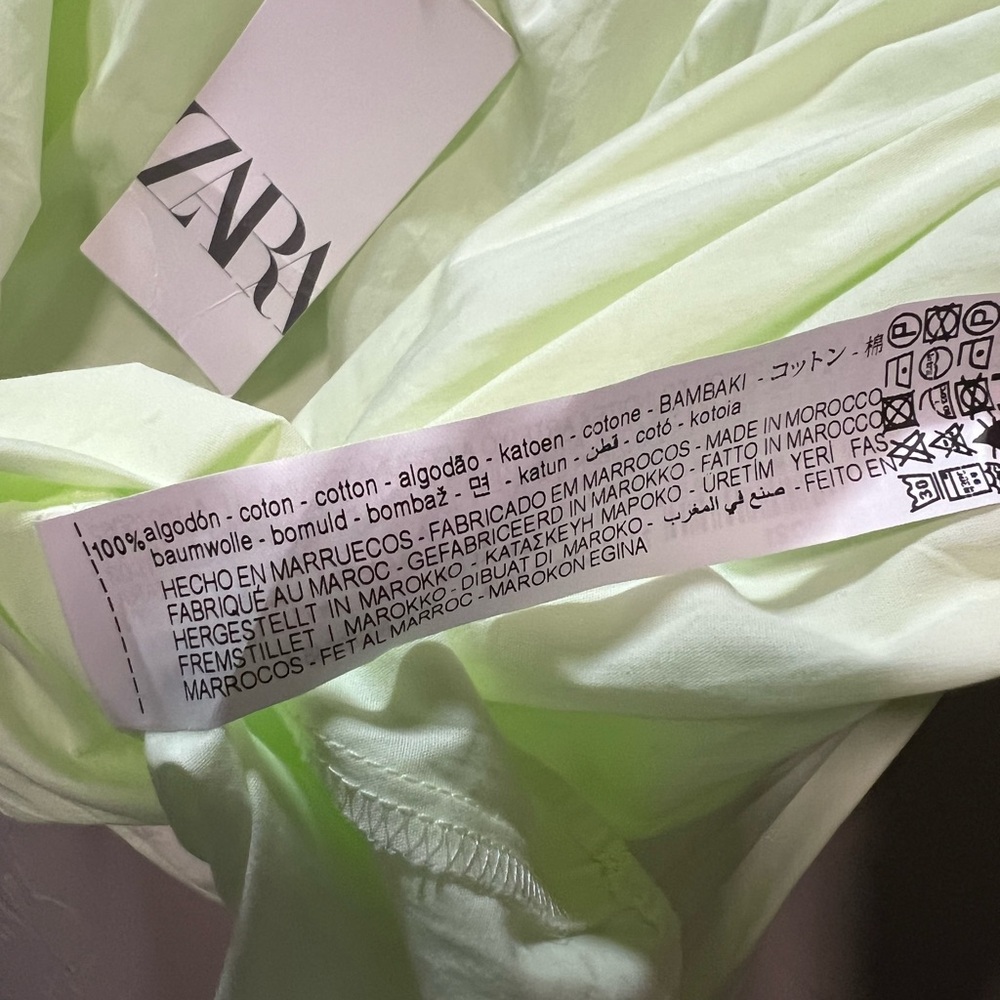 Zara Light Lime Ruffle-Shoulder Tank Top - Picture 3 of 7